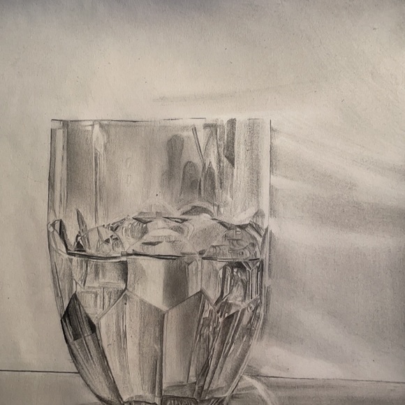 Still Life Art Crystal Waterford Glass Original Drawing Signed 7x11” - Picture 6 of 16